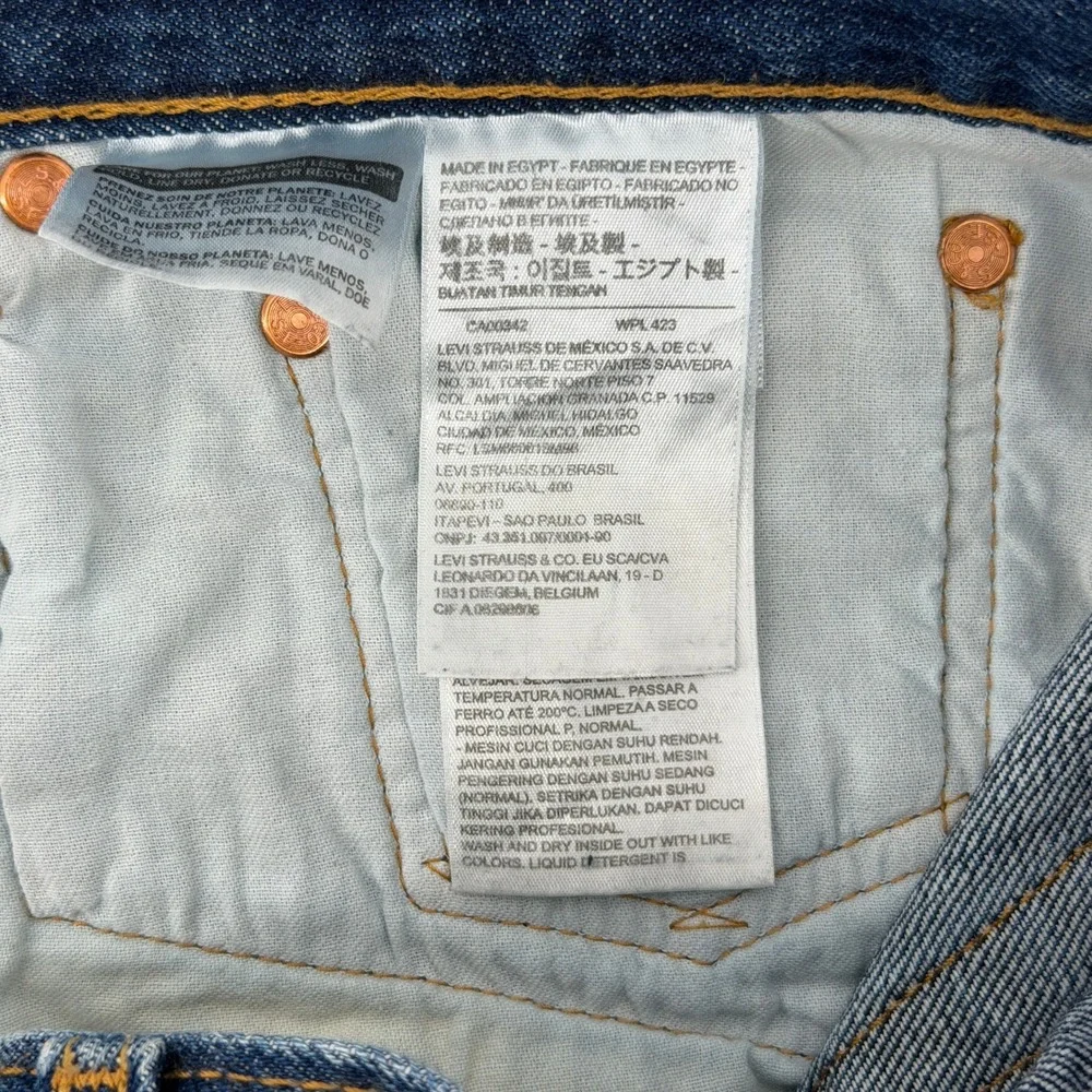 Levi's 501 Original Fit Jeans Mens 38x32 Blue Medium Wash Button Fly Straight